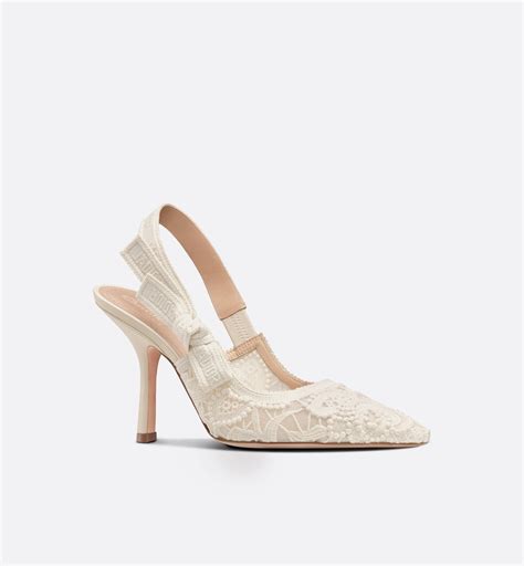 dior white lace slingback|jadior slingback.